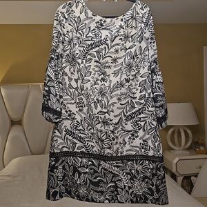 Eliza J Monochrome Floral Dress